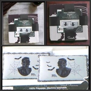 2pc Set LGBTQ MR & MR Halloween Bat Spiderweb Standard Pillowcase Bedding Decor